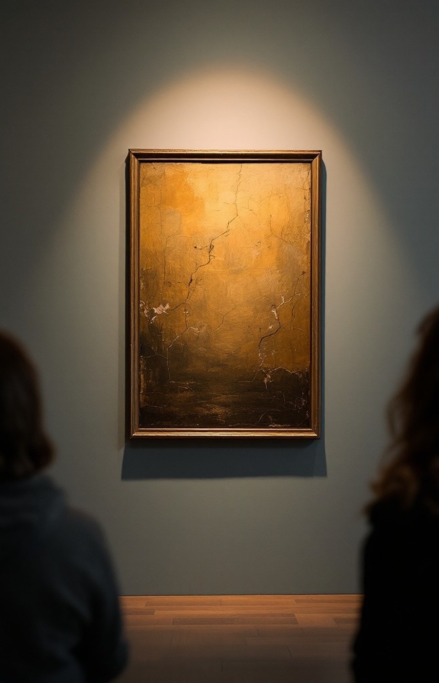 A single painting hung on a quiet gallery wall